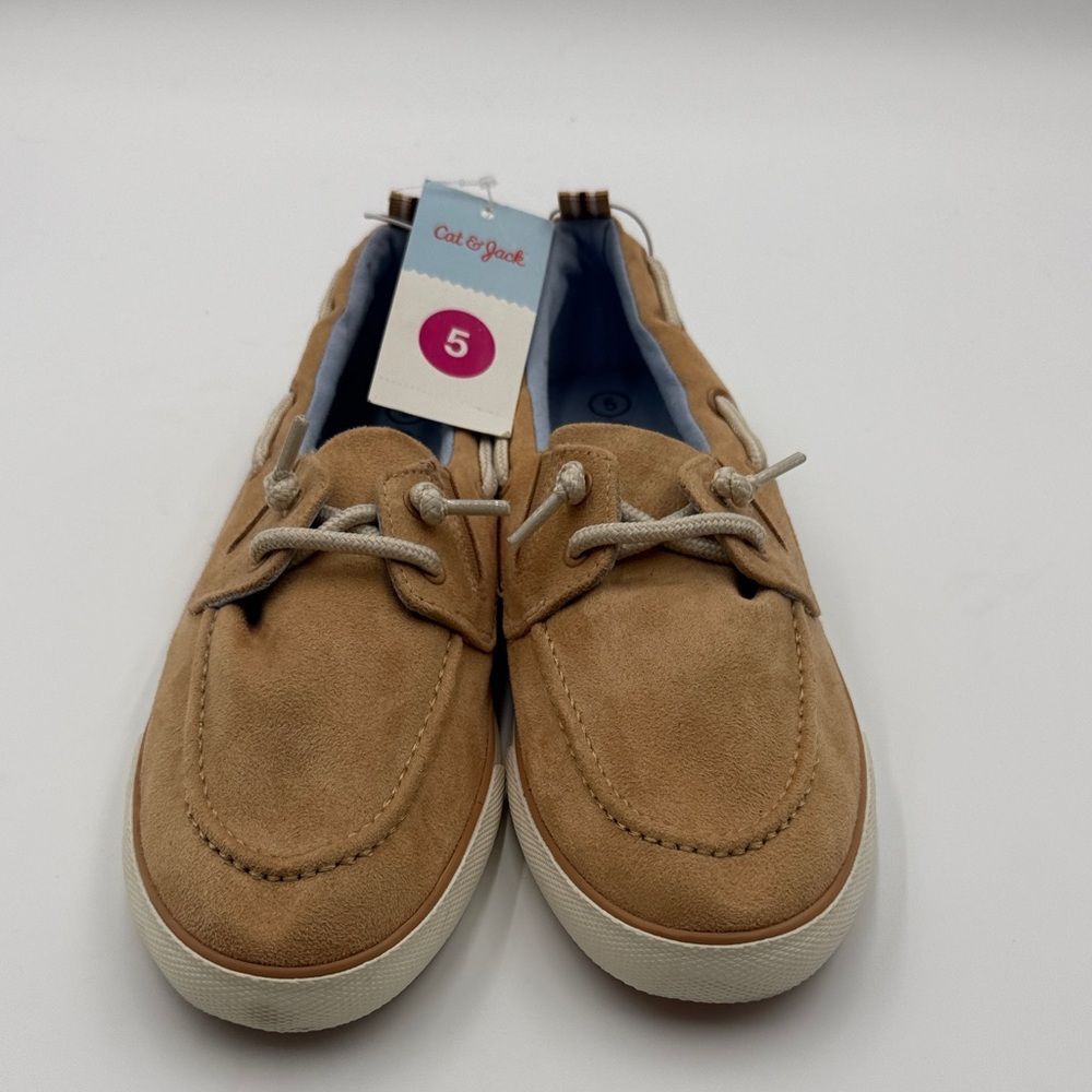 Cat & Jack boys Light Brown Boat Shoes- Size 5